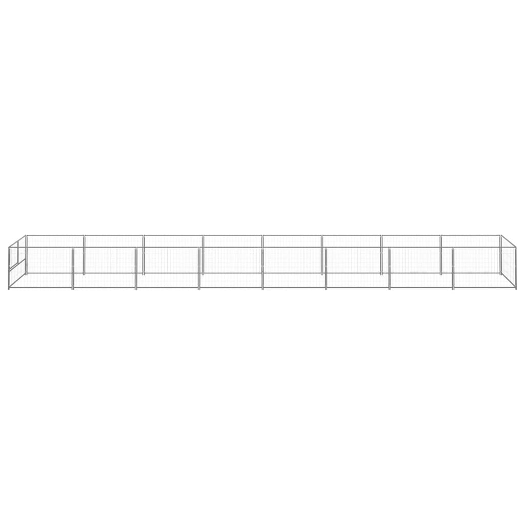 VidaXL Hondenkennel 8 m² staal zilverkleurig