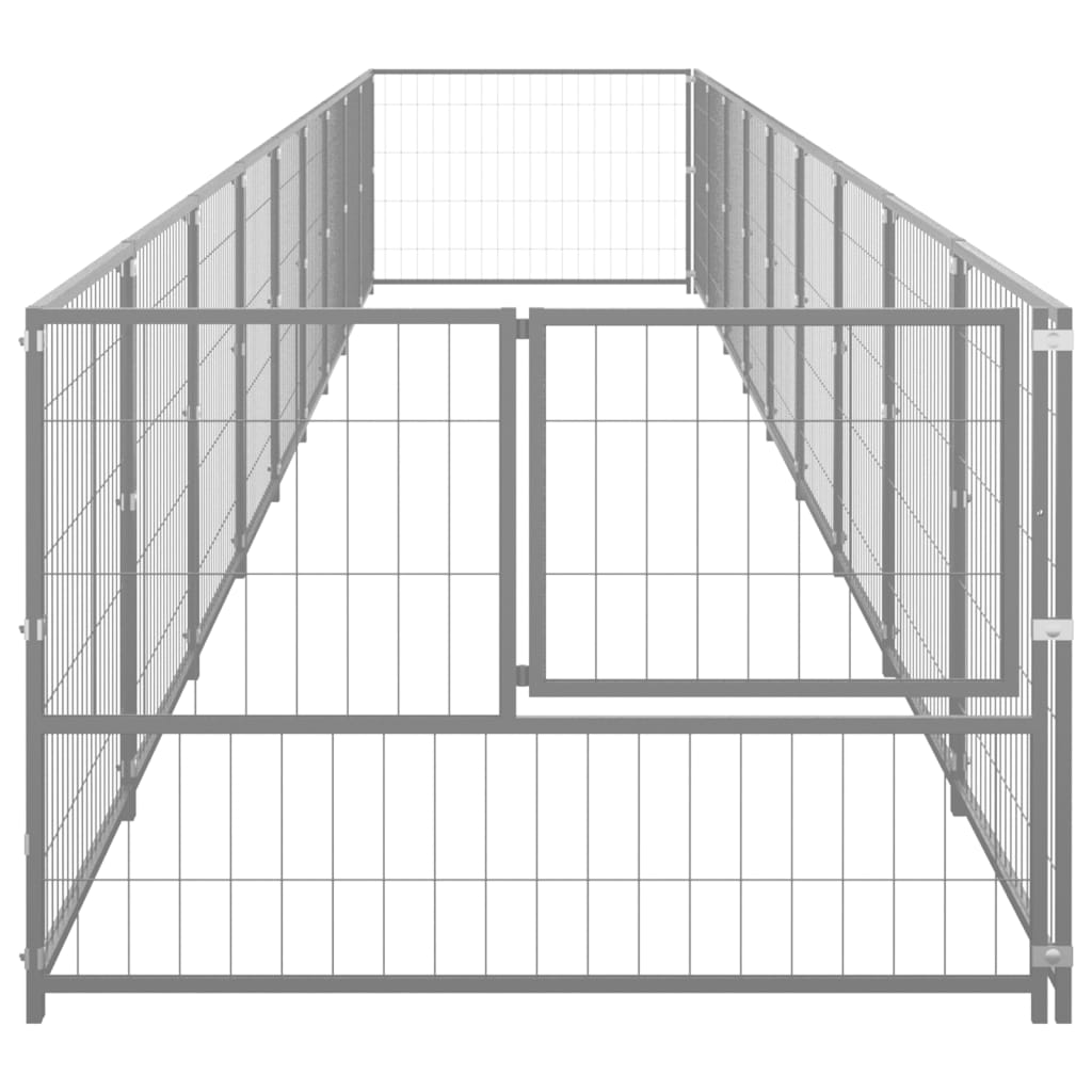 VidaXL Hondenkennel 9 m² staal zilverkleurig