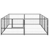 VidaXL Hondenkennel 6 m² staal zwart