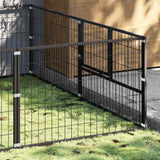 Vidaxl hondenkennel 8 m² staal zwart