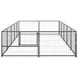 VidaXL Hondenkennel 10 m² staal zwart