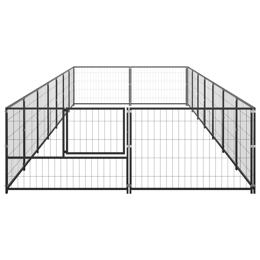 VidaXL Hondenkennel 14 m² staal zwart