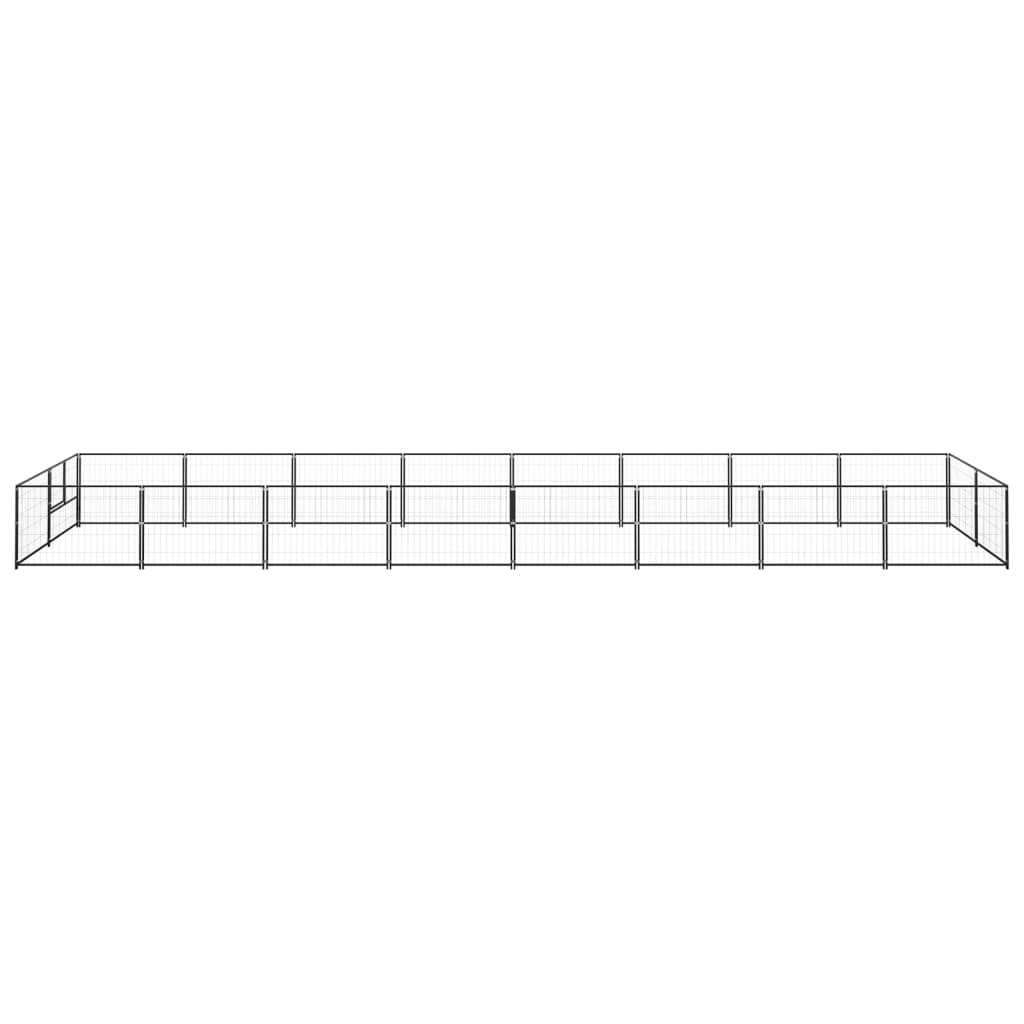 VidaXL Hondenkennel 16 m² staal zwart