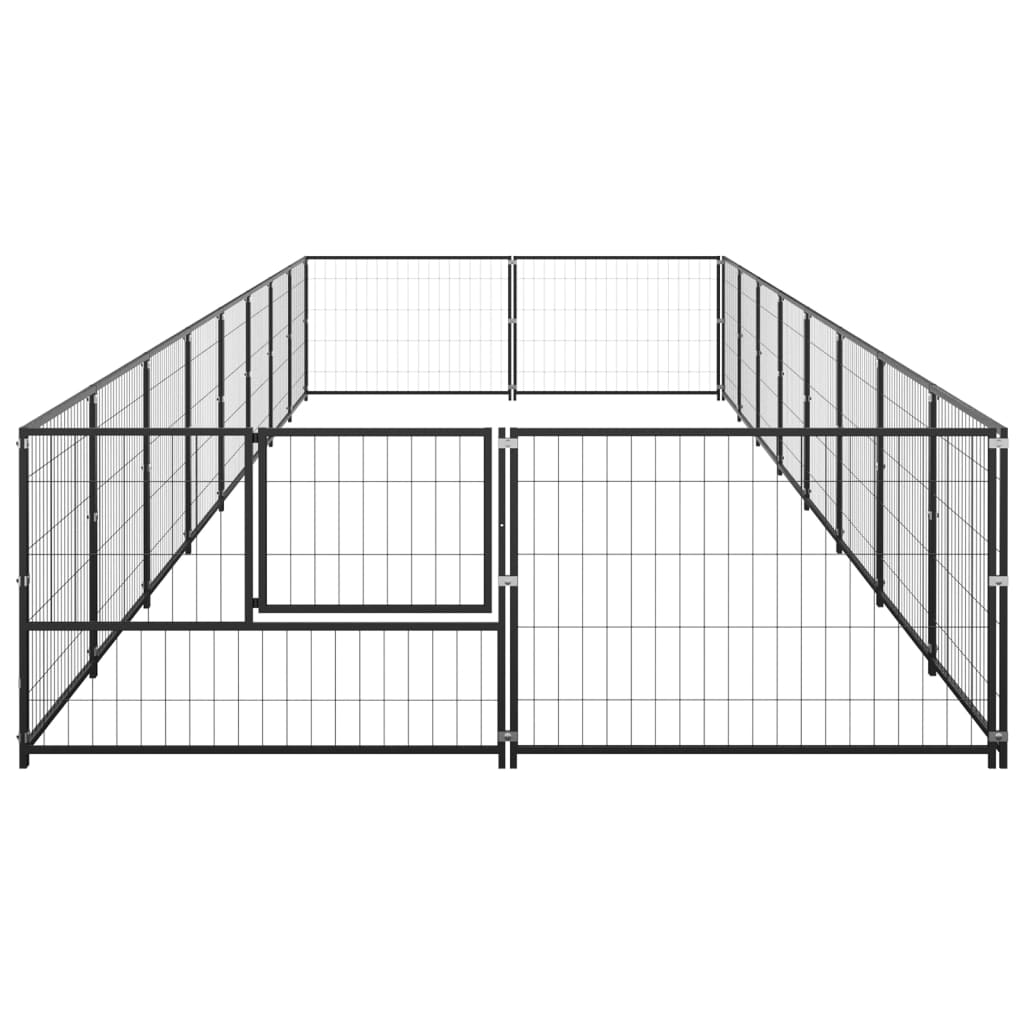 VidaXL Hondenkennel 16 m² staal zwart