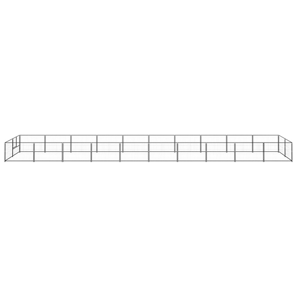 VidaXL Hondenkennel 20 m² staal zwart