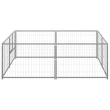 VidaXL Hondenkennel 4 m² staal zilverkleurig