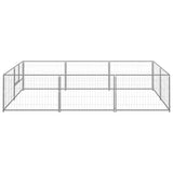 VidaXL Hondenkennel 6 m² staal zilverkleurig