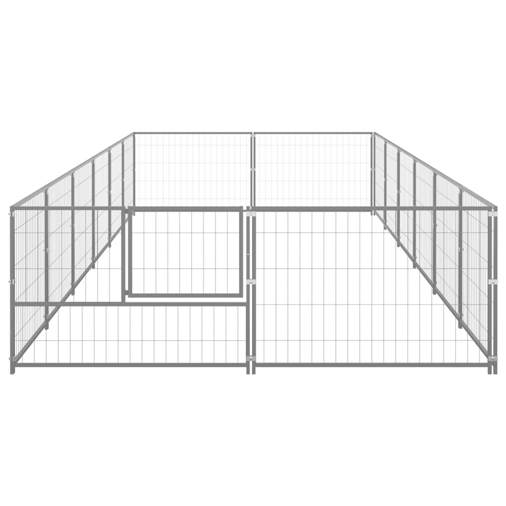 VidaXL Hondenkennel 12 m² staal zilverkleurig