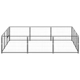 VidaXL Hondenkennel 9 m² staal zwart