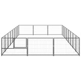 VidaXL Hondenkennel 24 m² staal zwart