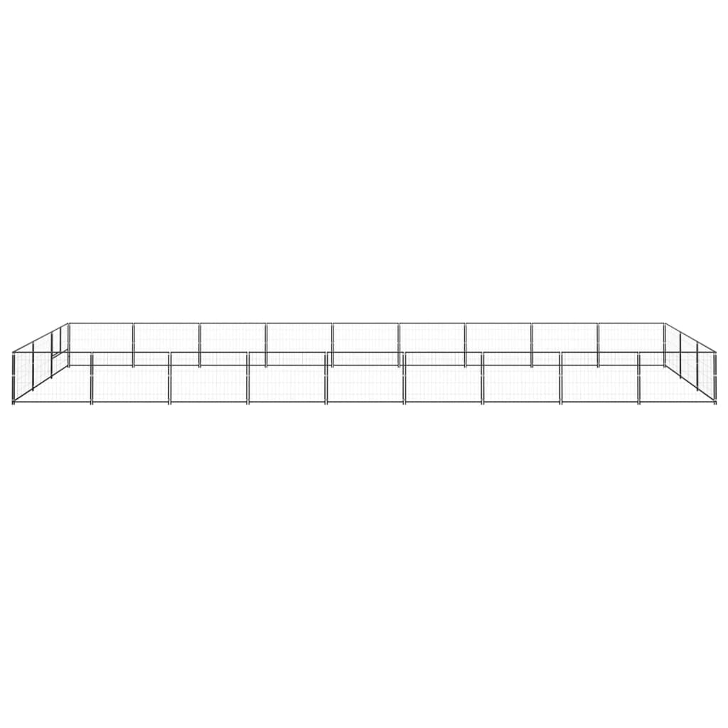 VidaXL Hondenkennel 27 m² staal zwart