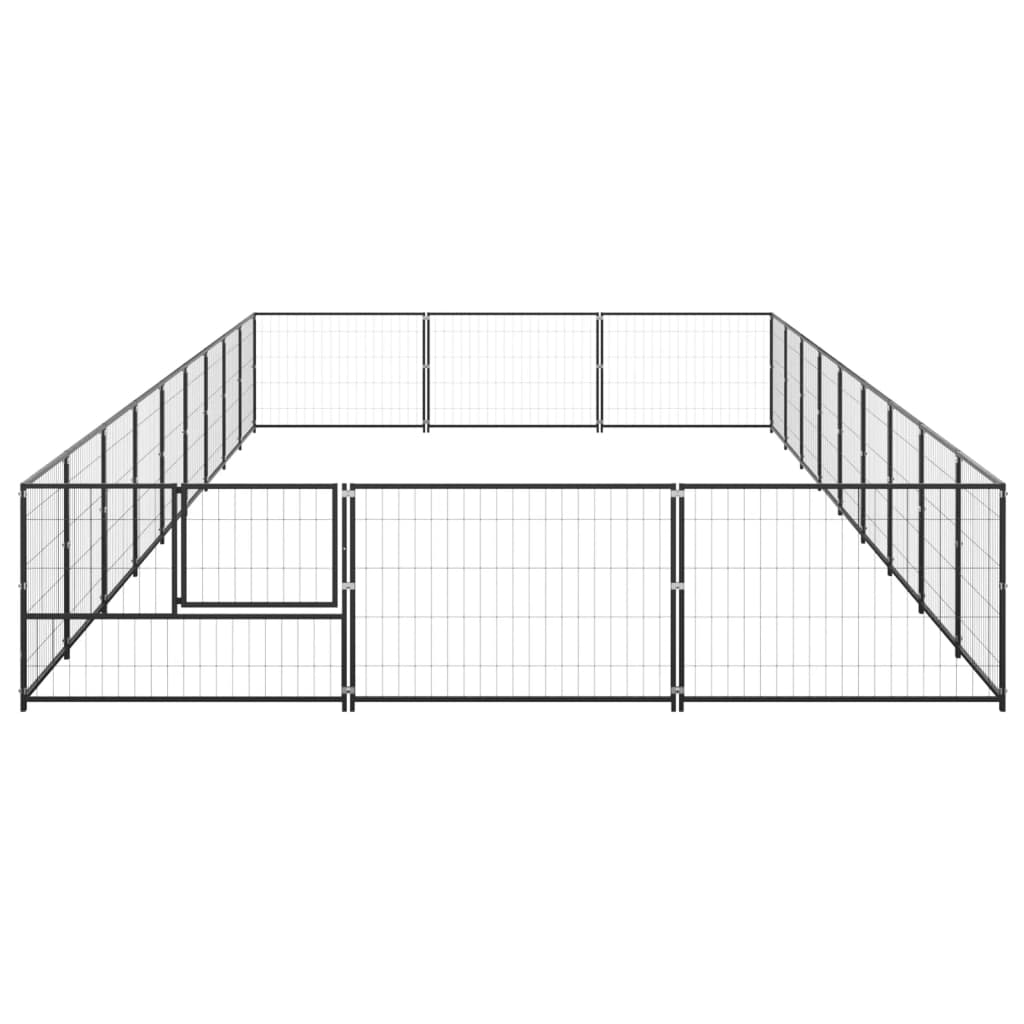 VidaXL Hondenkennel 27 m² staal zwart