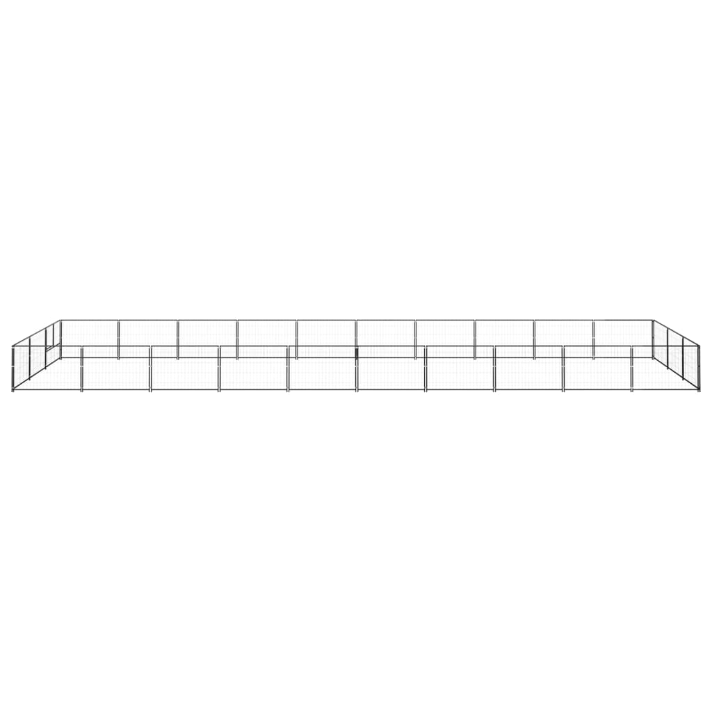 VidaXL Hondenkennel 30 m² staal zwart