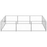 VidaXL Hondenkennel 9 m² staal zilverkleurig