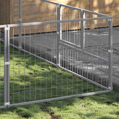 Vidaxl hondenkennel 9 m² staal zilverkleurig
