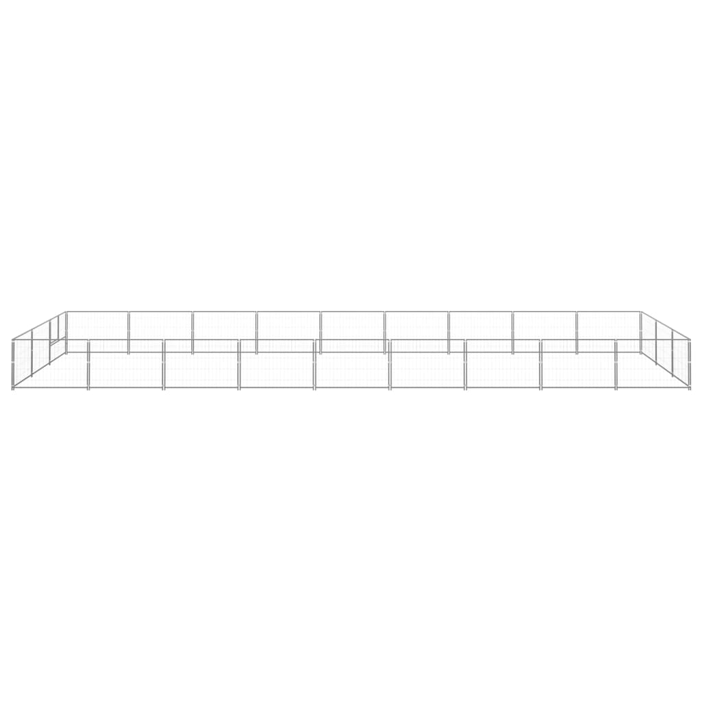 VidaXL Hondenkennel 27 m² staal zilverkleurig