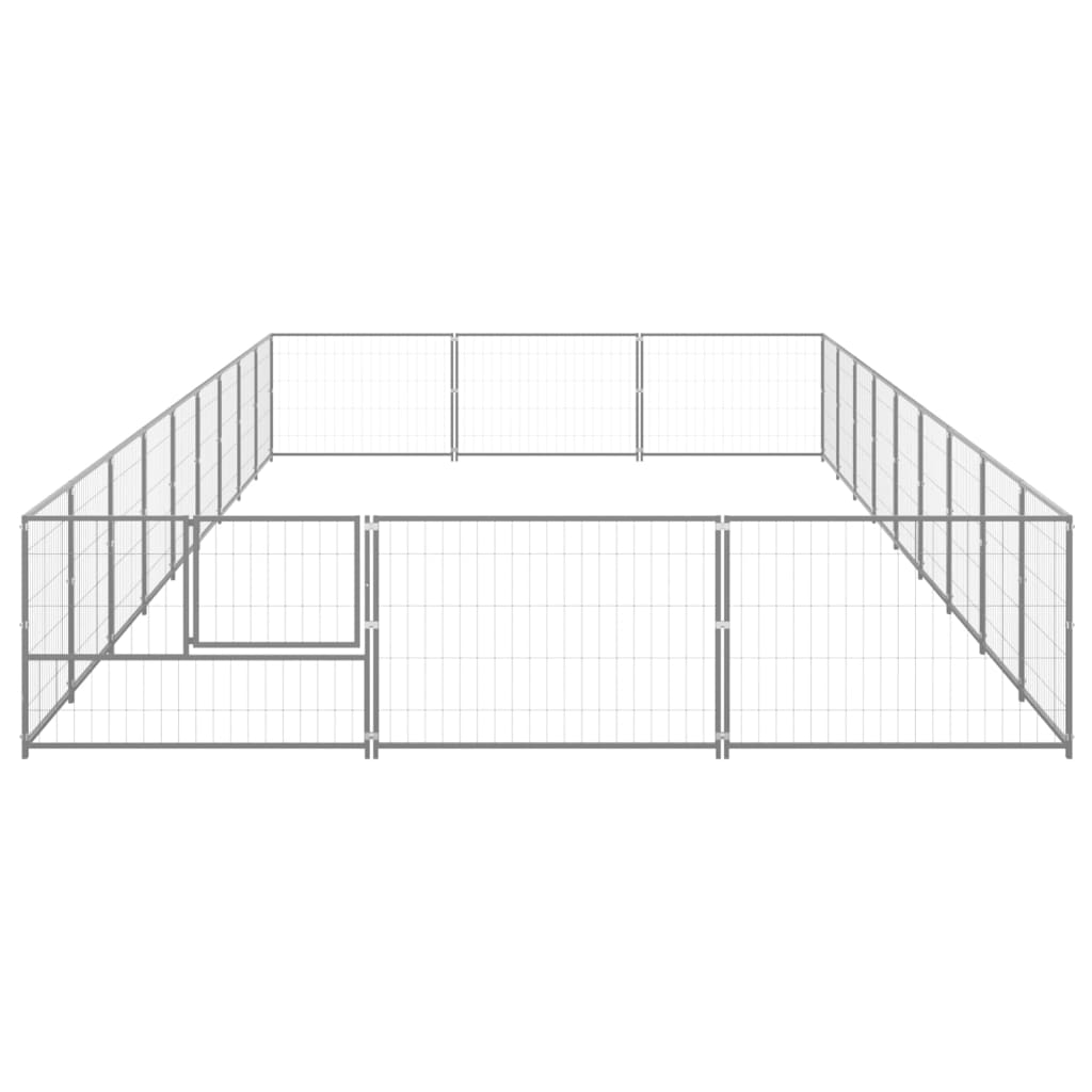 VidaXL Hondenkennel 27 m² staal zilverkleurig