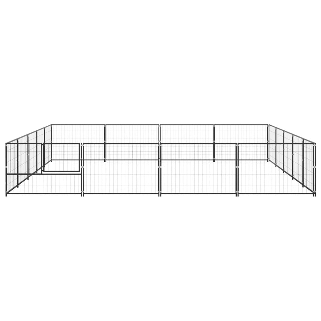 VidaXL Hondenkennel 20 m² staal zwart