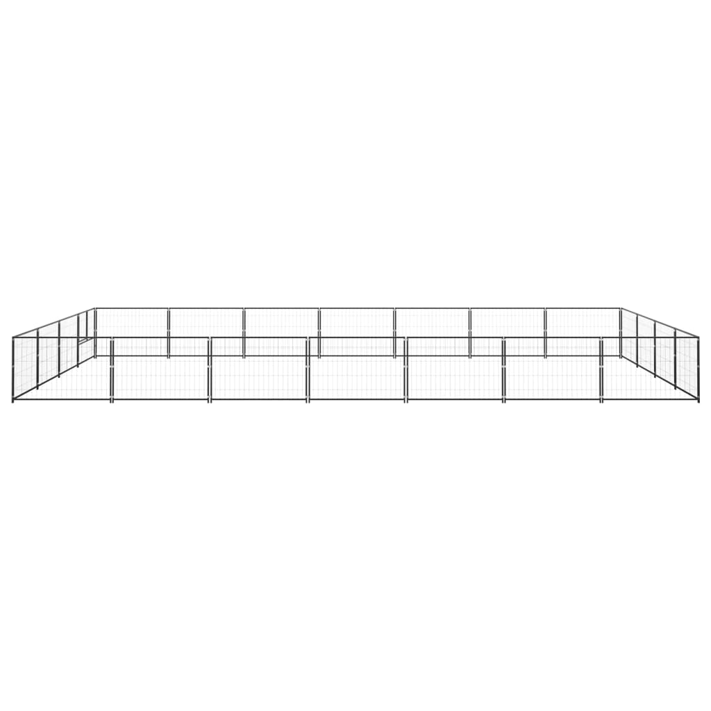 VidaXL Hondenkennel 28 m² staal zwart