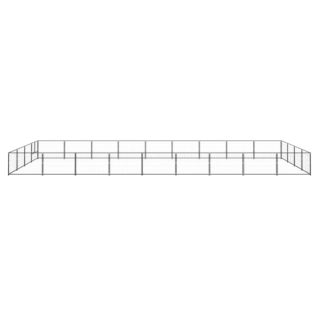 VidaXL Hondenkennel 36 m² staal zwart