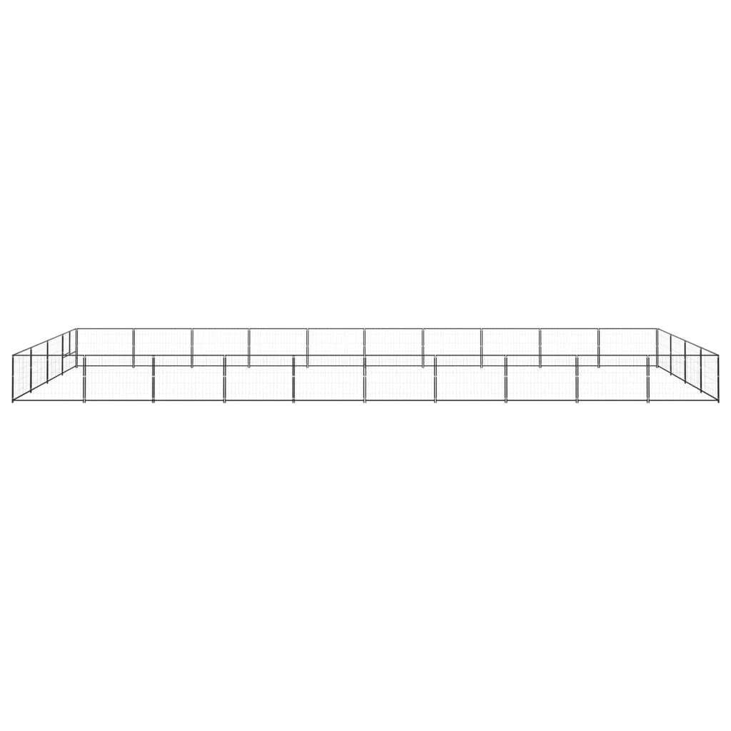 VidaXL Hondenkennel 40 m² staal zwart