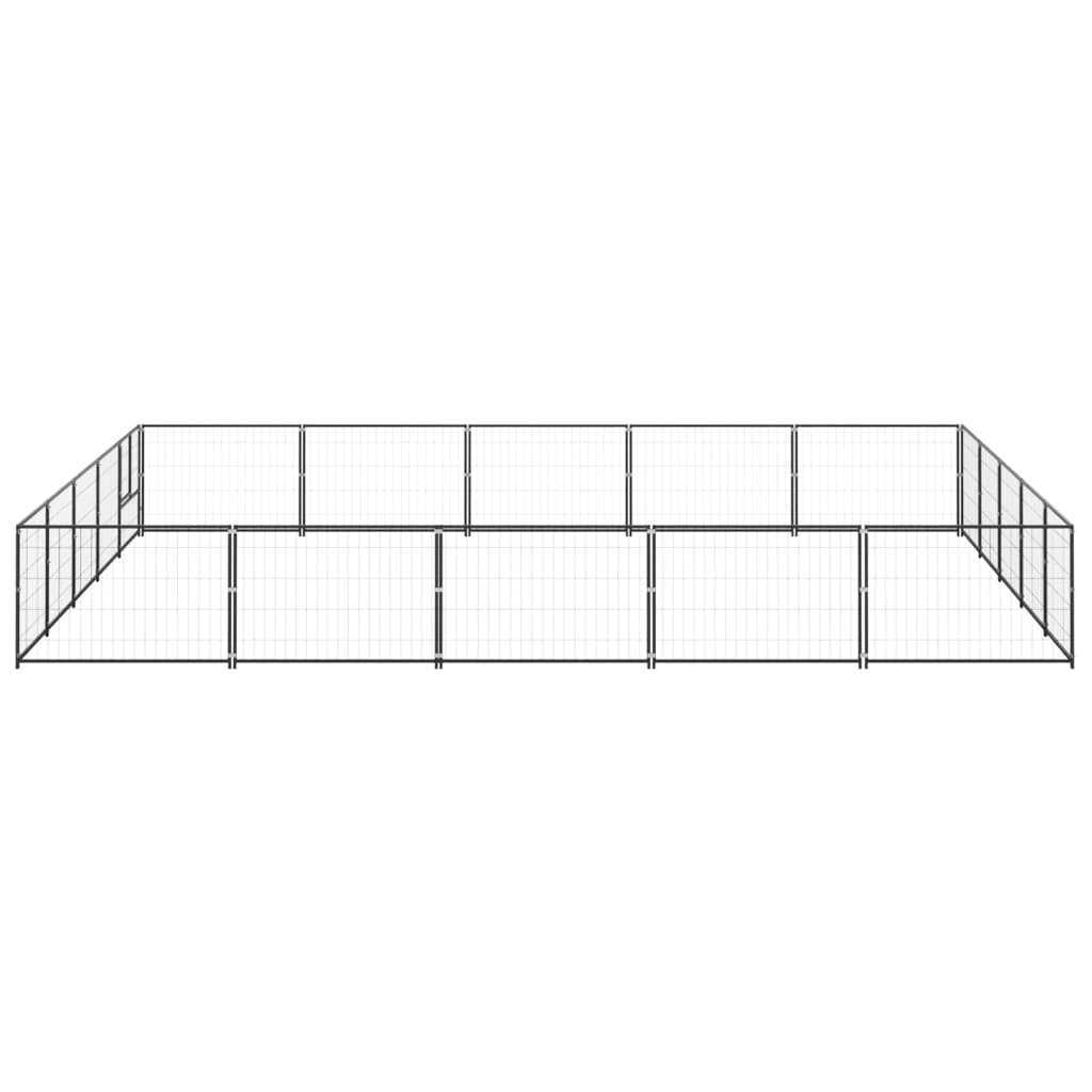 VidaXL Hondenkennel 25 m² staal zwart