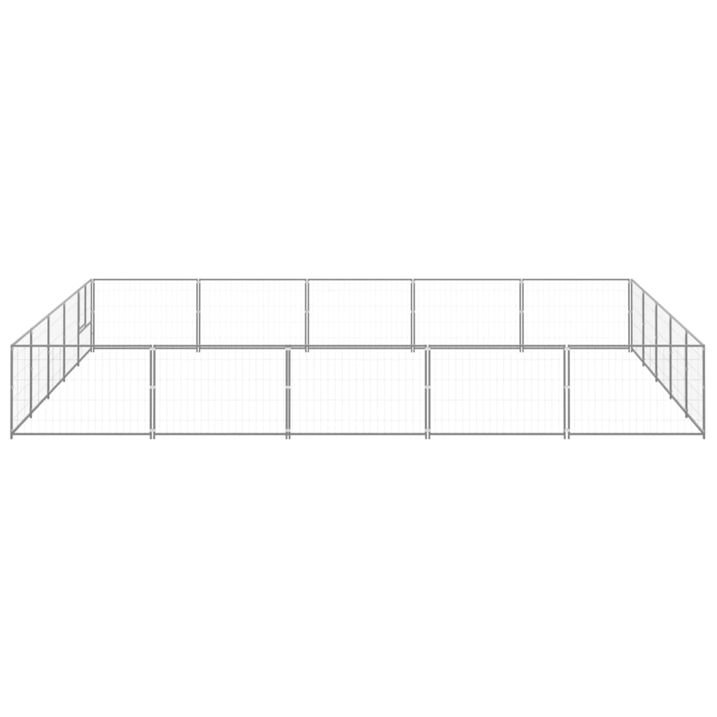 VidaXL Hondenkennel 25 m² staal zilverkleurig