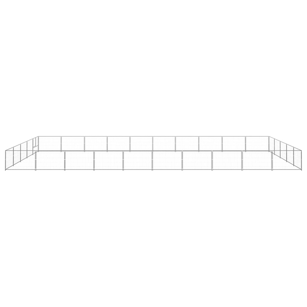 VidaXL Hondenkennel 50 m² staal zilverkleurig