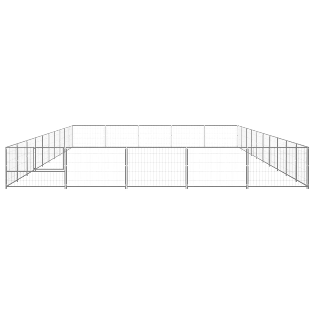 VidaXL Hondenkennel 50 m² staal zilverkleurig