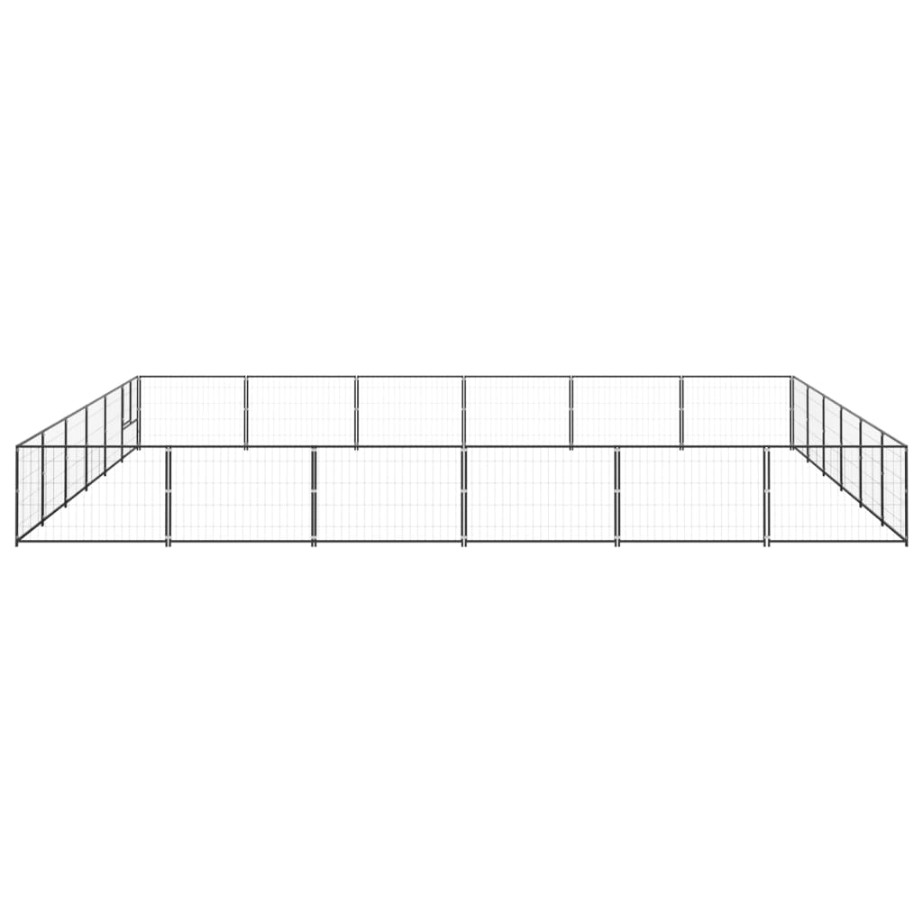 VidaXL Hondenkennel 36 m² staal zwart