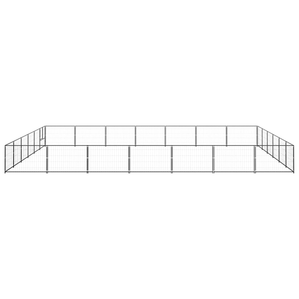 VidaXL Hondenkennel 42 m² staal zwart