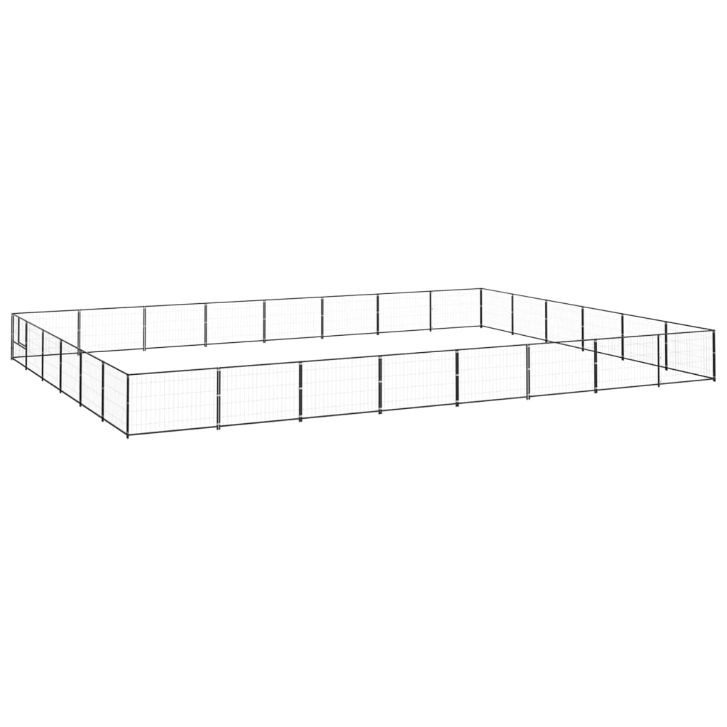 VidaXL Hondenkennel 48 m² staal zwart