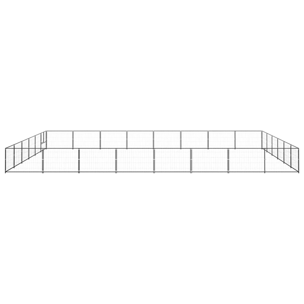 VidaXL Hondenkennel 48 m² staal zwart