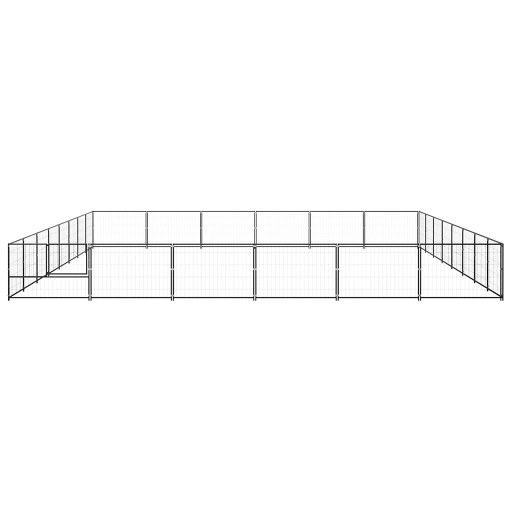 VidaXL Hondenkennel 48 m² staal zwart