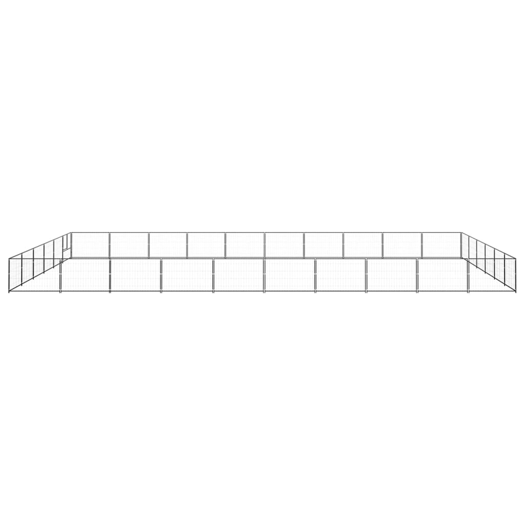 VidaXL Hondenkennel 60 m² staal zwart