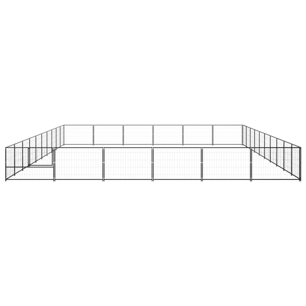 VidaXL Hondenkennel 60 m² staal zwart