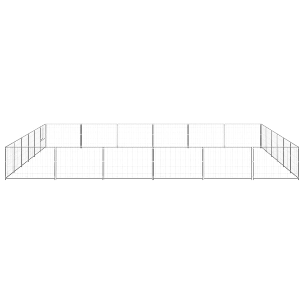 VidaXL Hondenkennel 36 m² staal zilverkleurig