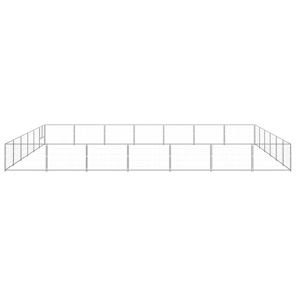 VidaXL Hondenkennel 42 m² staal zilverkleurig