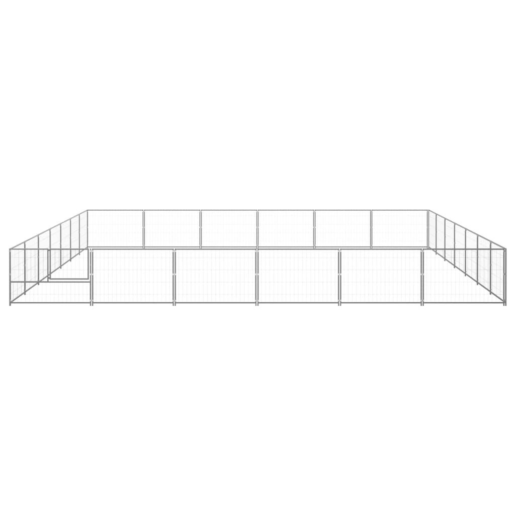 VidaXL Hondenkennel 42 m² staal zilverkleurig