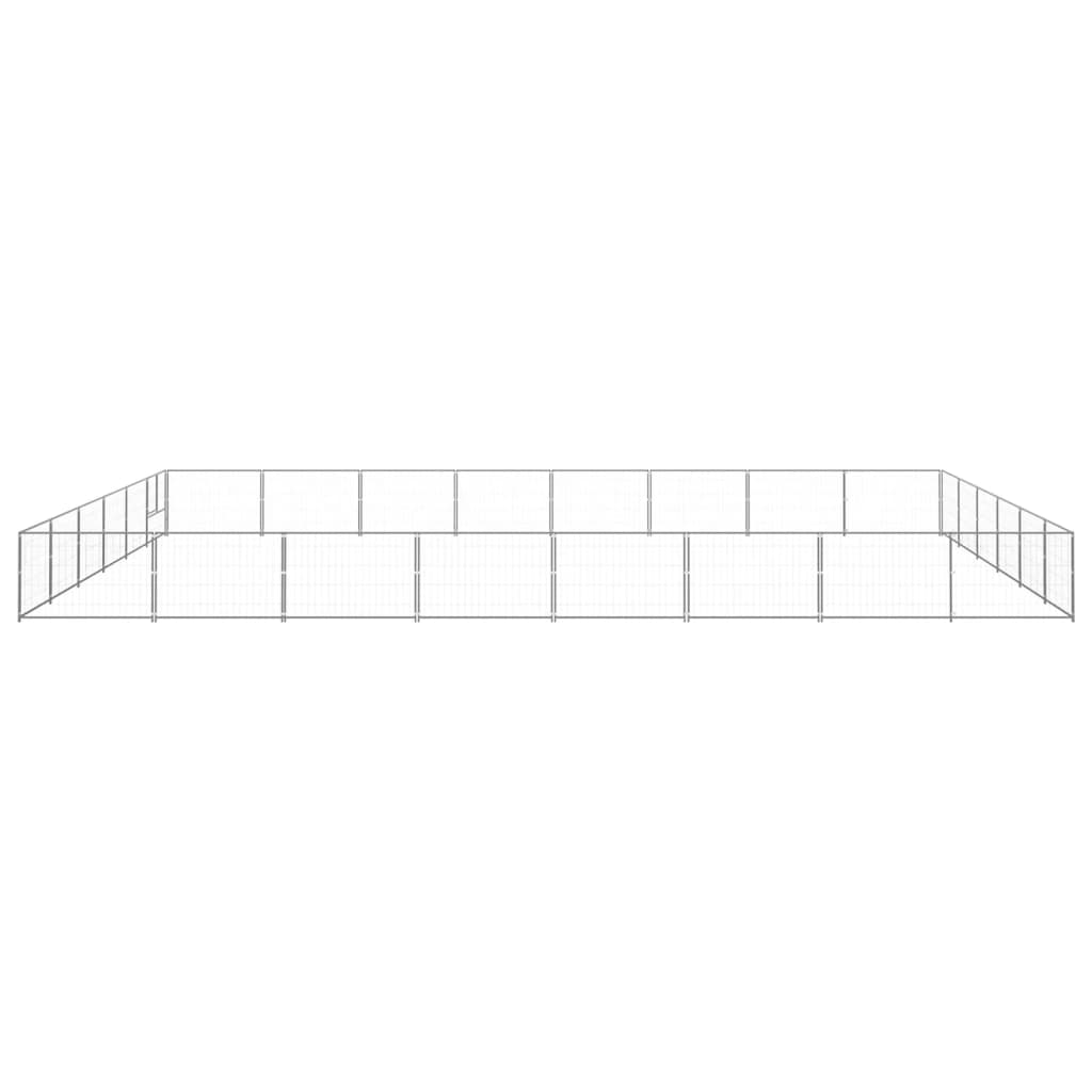 VidaXL Hondenkennel 48 m² staal zilverkleurig