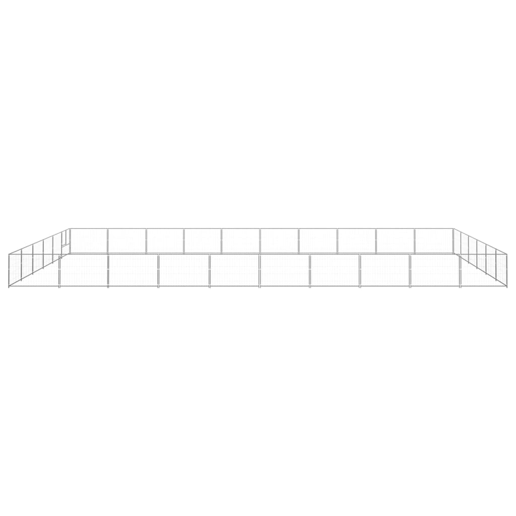 VidaXL Hondenkennel 60 m² staal zilverkleurig