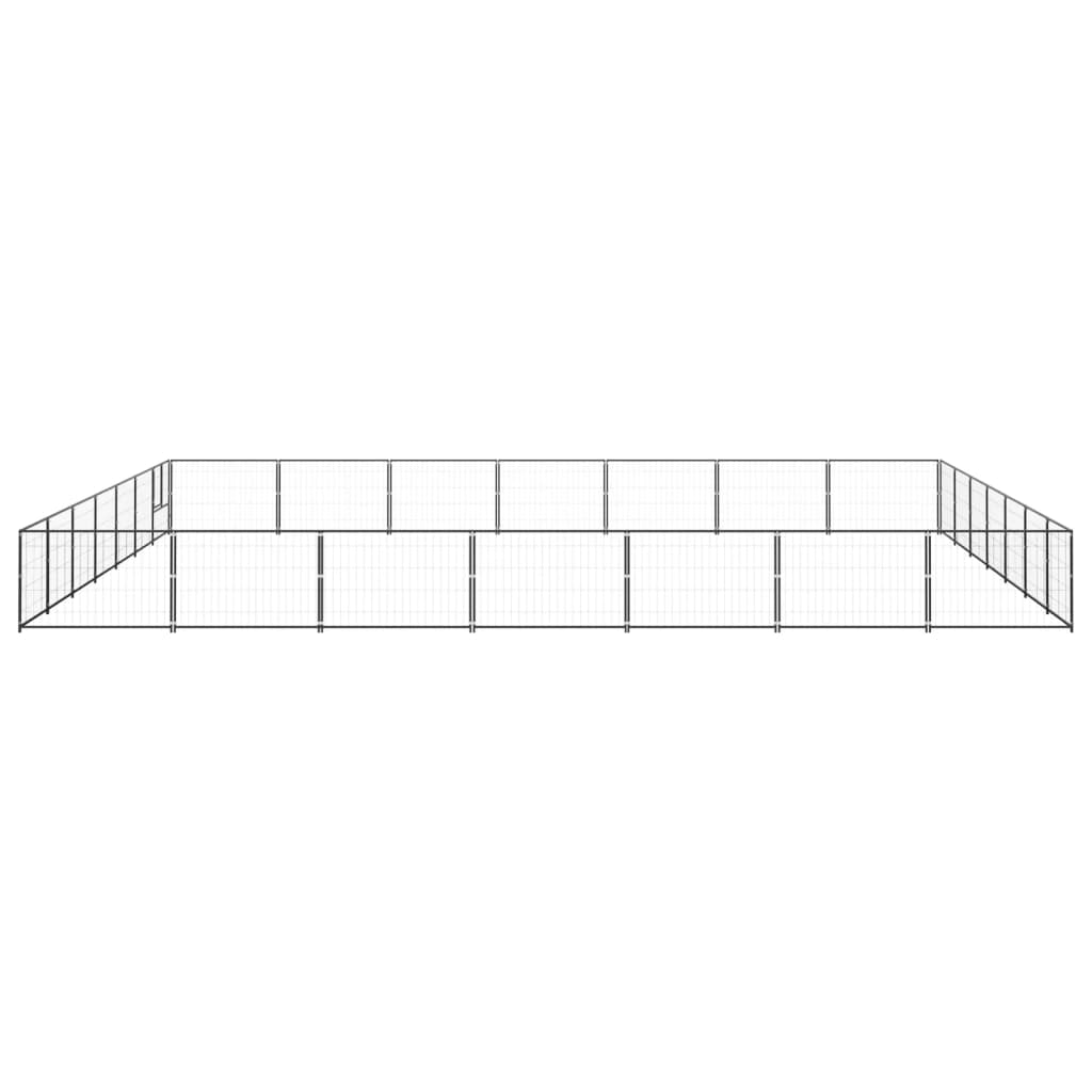 VidaXL Hondenkennel 49 m² staal zwart