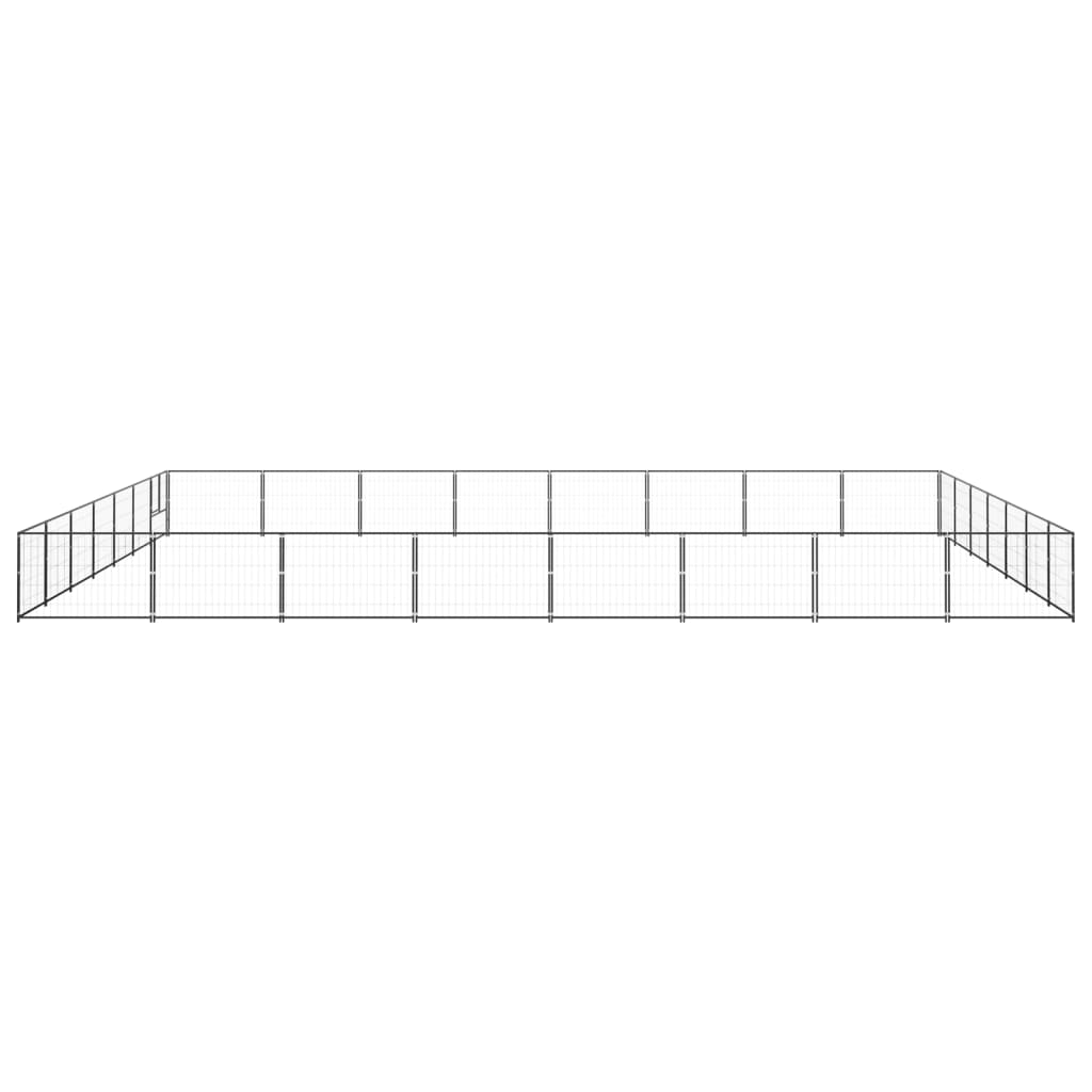 VidaXL Hondenkennel 56 m² staal zwart