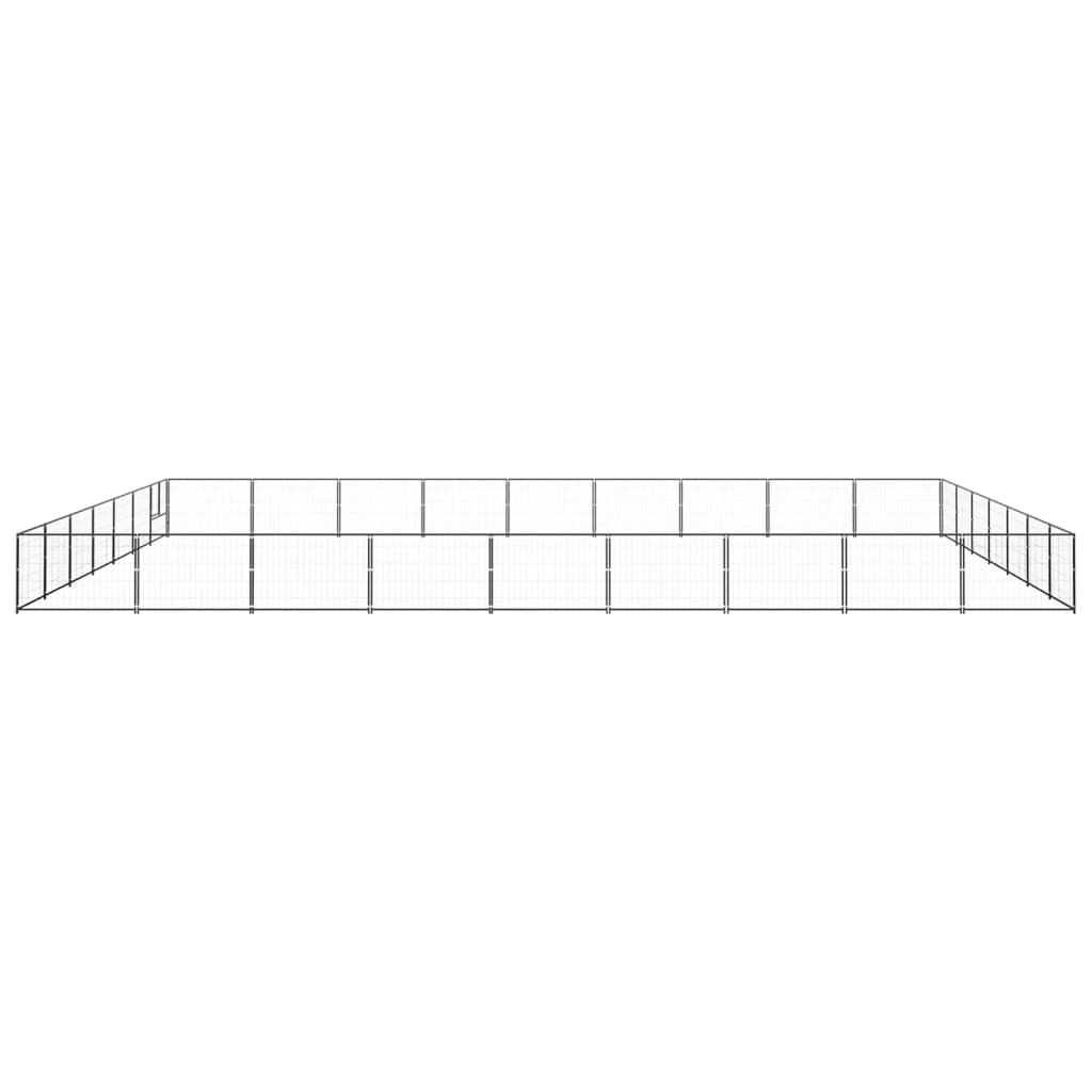 VidaXL Hondenkennel 63 m² staal zwart