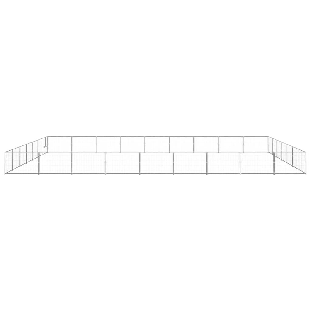 VidaXL Hondenkennel 63 m² staal zilverkleurig