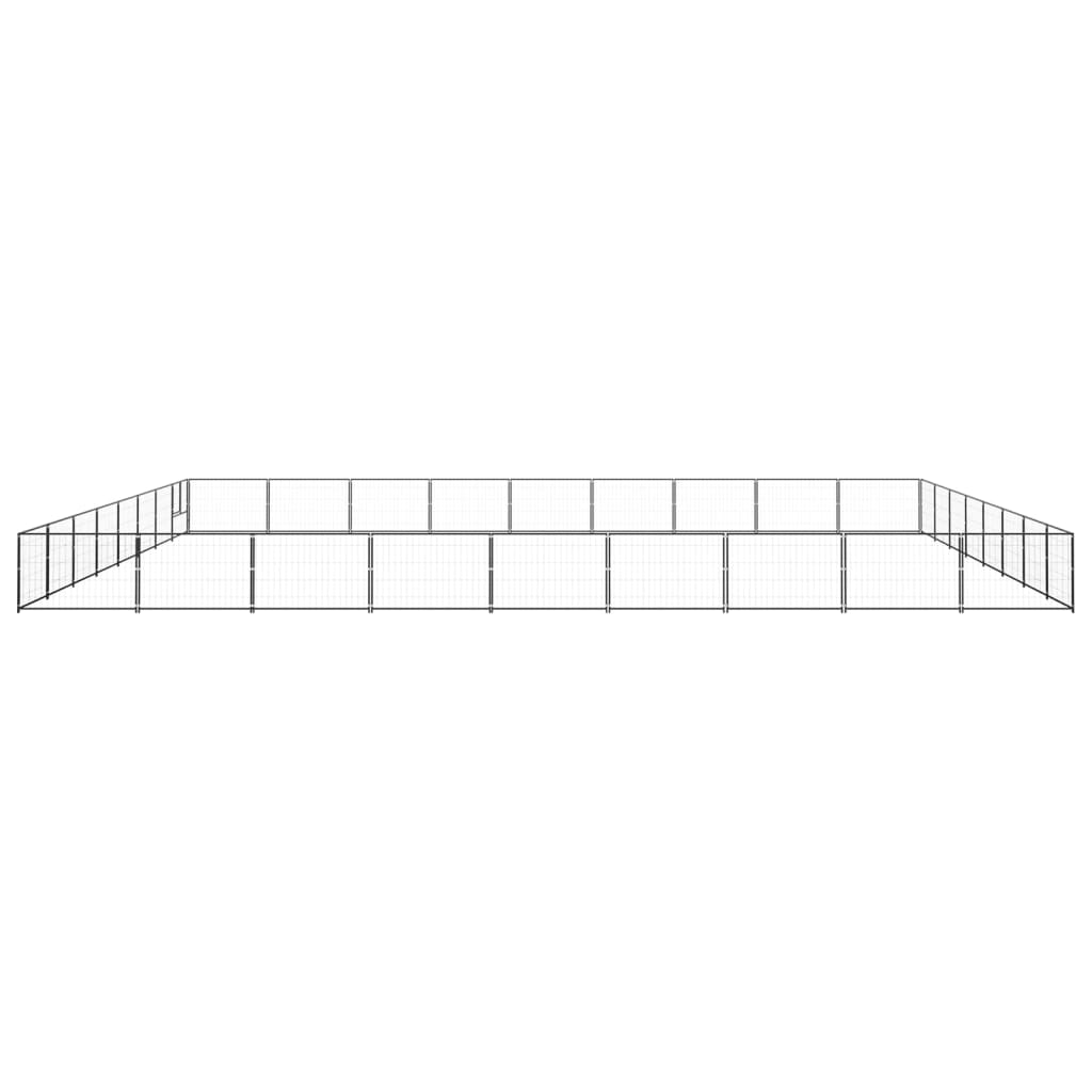 VidaXL Hondenkennel 72 m² staal zwart