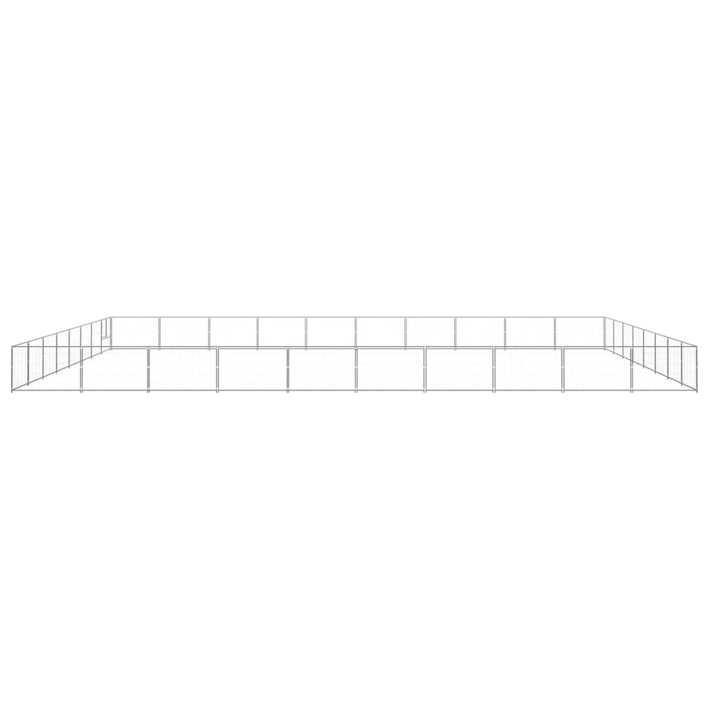 VidaXL Hondenkennel 80 m² staal zilverkleurig