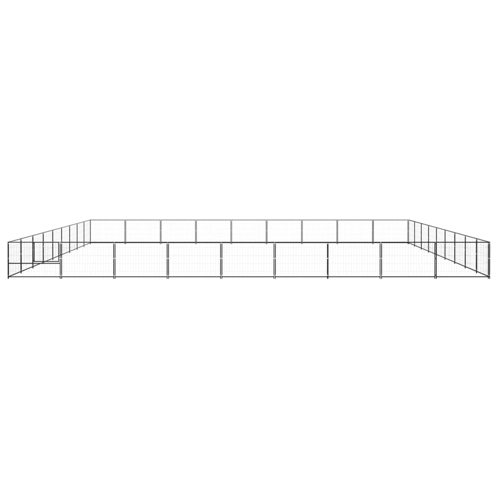 VidaXL Hondenkennel 81 m² staal zwart