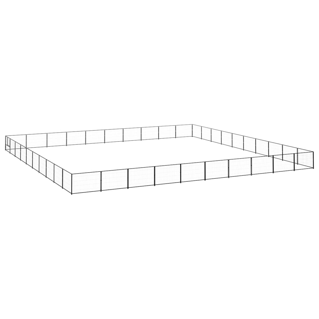 VidaXL Hondenkennel 100 m² staal zwart