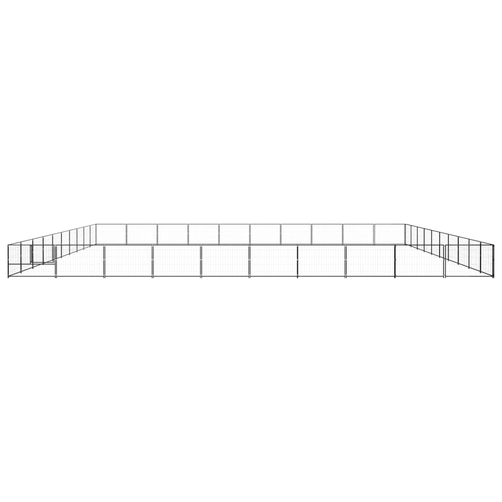 VidaXL Hondenkennel 100 m² staal zwart